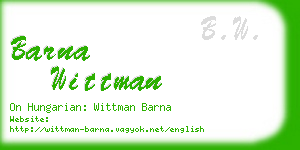 barna wittman business card